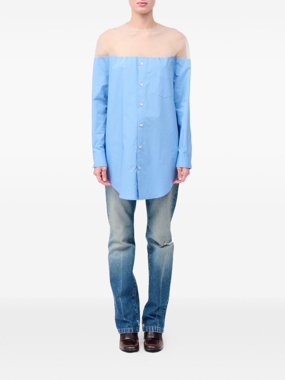 MM6 Maison Margiela Button Front Cotton Top