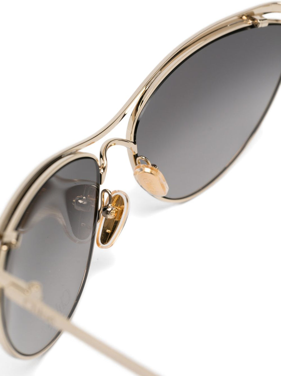 Chloé Sunglasses For Women Cat Eye Silver Metal Frame Gradient Lenses Luxury Protective Case Included