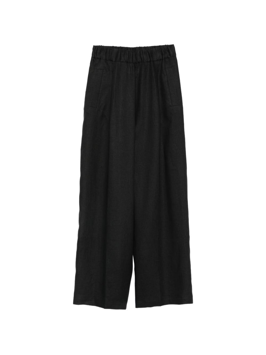 Semicouture Jhonny Linen Trousers For Women Elastic Waist Wide Leg Breathable Comfort Luxurious Silhouette Smart Casual