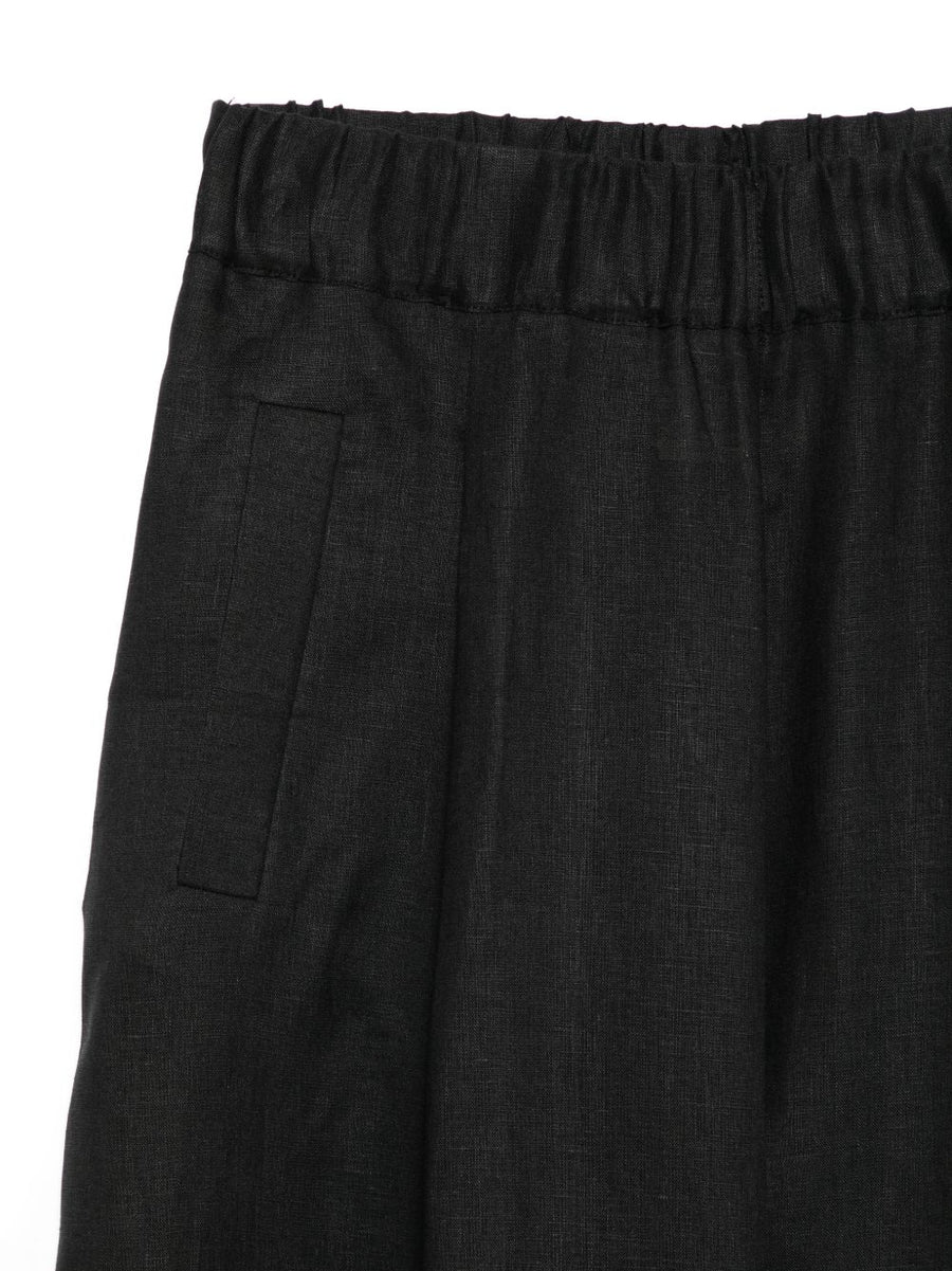 Semicouture Jhonny Linen Trousers For Women Elastic Waist Wide Leg Breathable Comfort Luxurious Silhouette Smart Casual