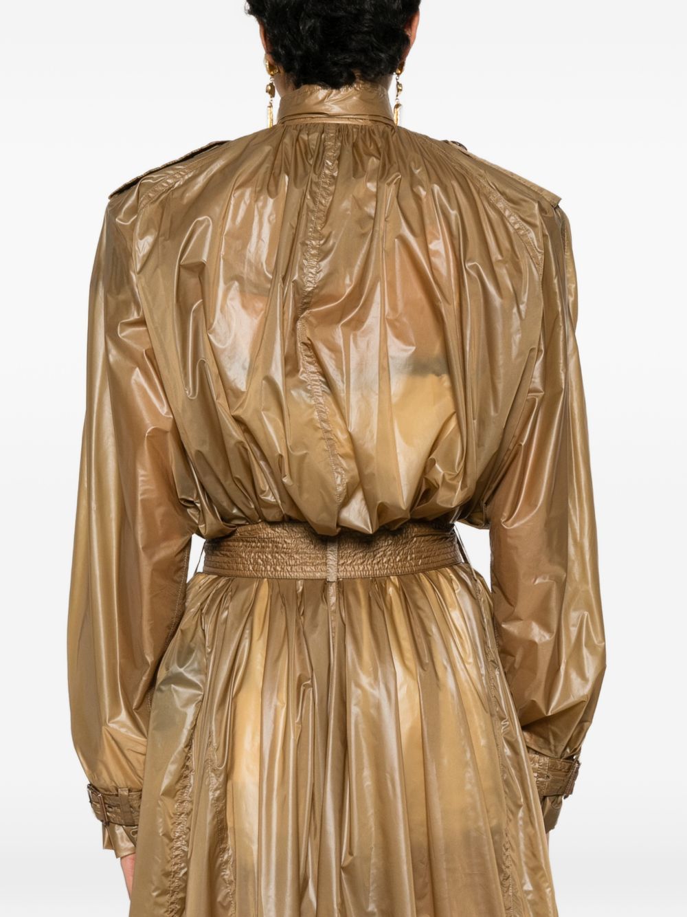Saint Laurent LavalliÃ¨re Double-Breasted Belted Trench Coat