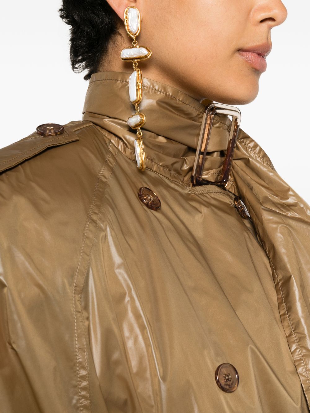 Saint Laurent LavalliÃ¨re Double-Breasted Belted Trench Coat