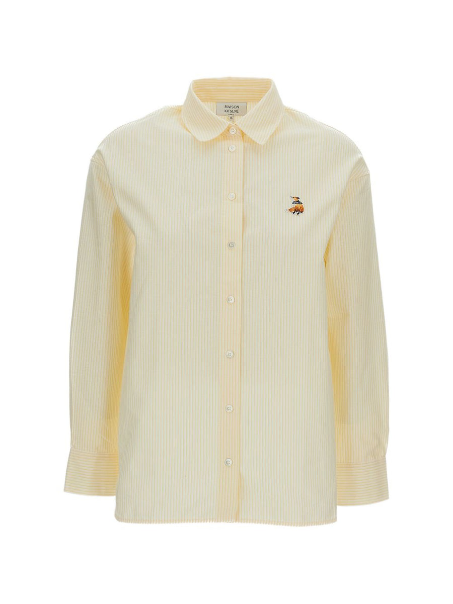 Maison Kitsuné Dreaming Fox Womens Casual Shirt Yellow Versatile Chic Everyday Wear