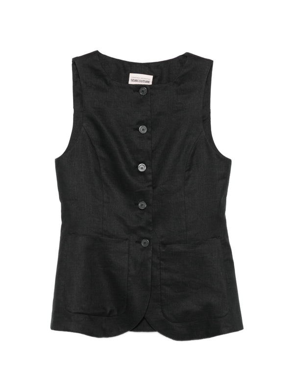 Semicouture Glenna linen vest