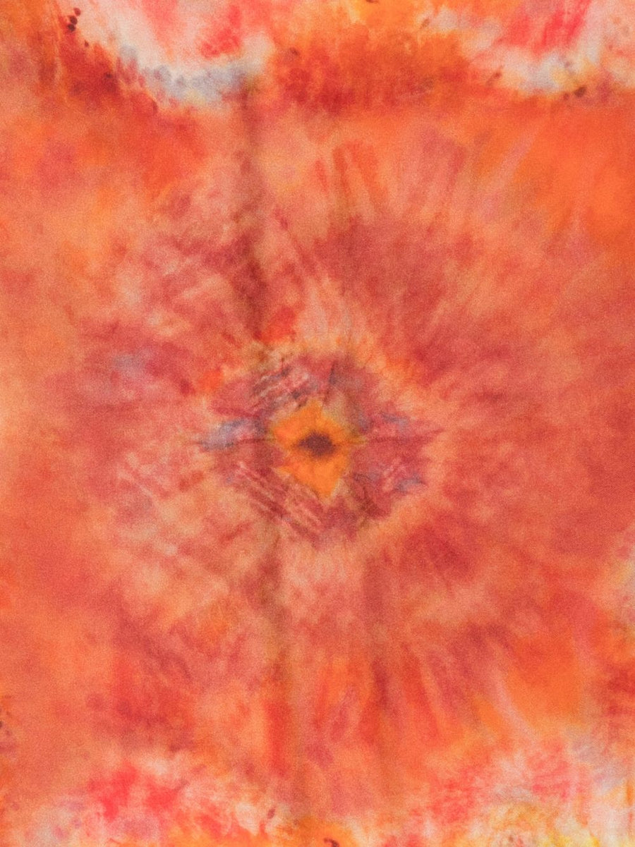 Zimmermann Printed Silk Foulard for Women Bold Red Tie Dye Lightweight Resort Wear