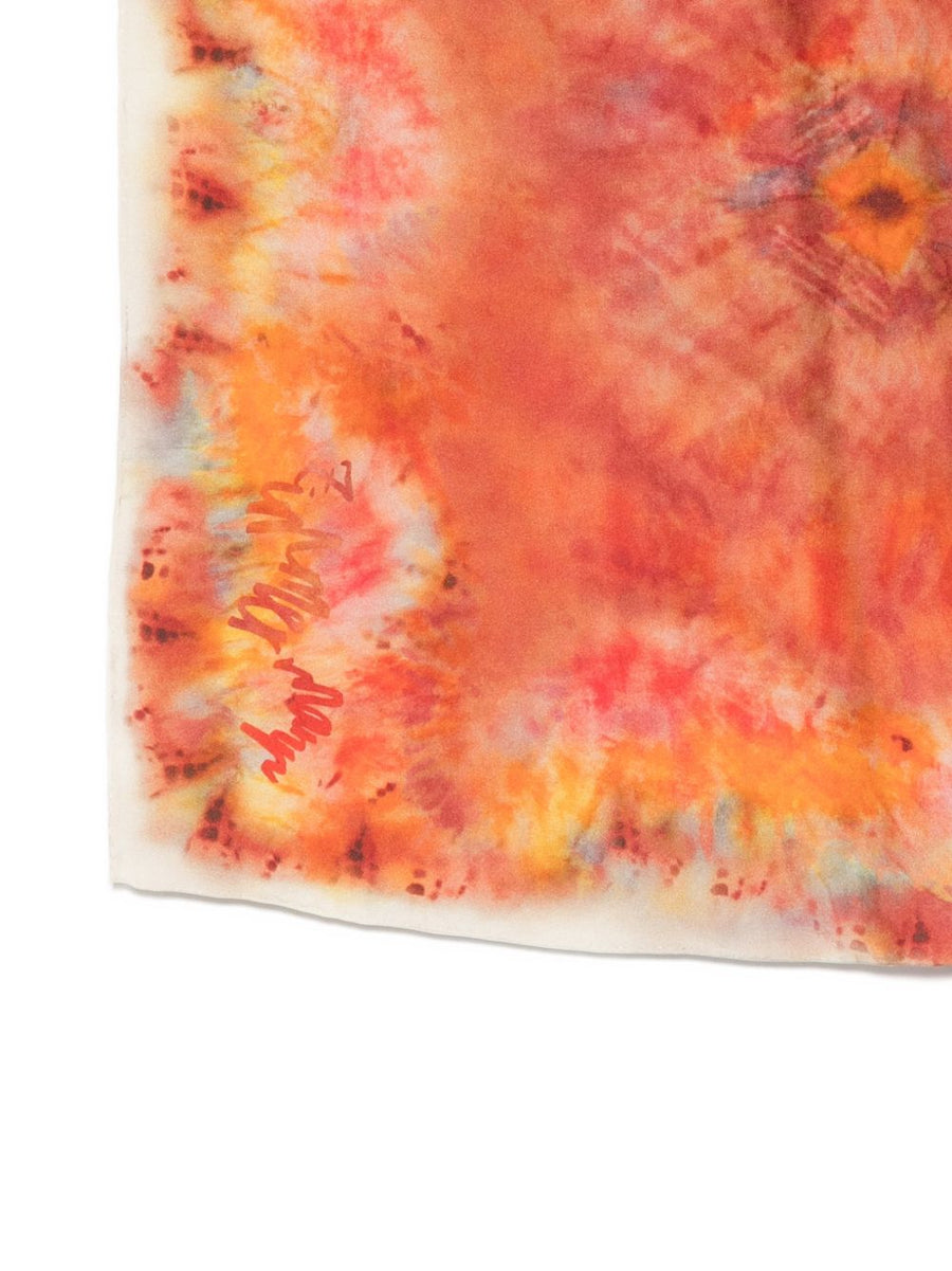 Zimmermann Printed Silk Foulard for Women Bold Red Tie Dye Lightweight Resort Wear