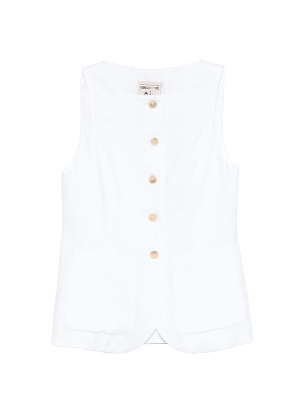 Semicouture Glenna linen vest