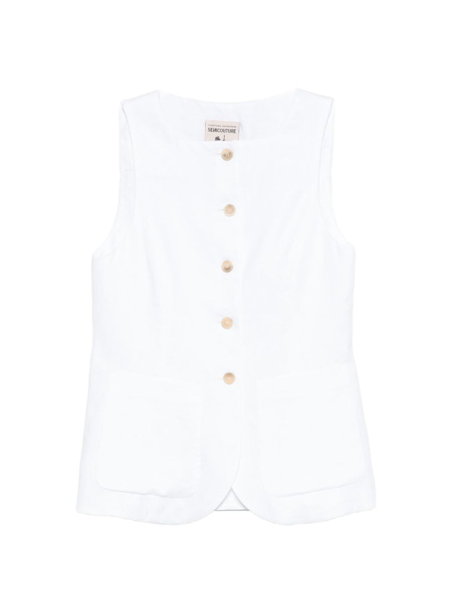 Semicouture Glenna linen vest
