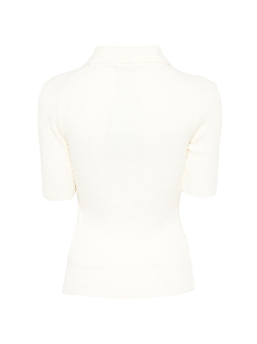 Ecru Cotton Blend Polo Shirt Women Dunst Versatile