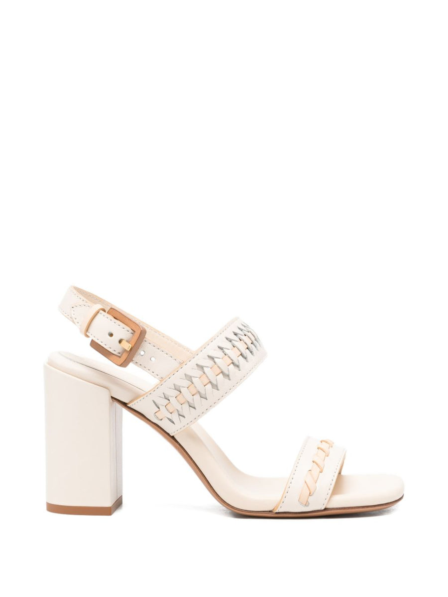 Zimmermann Alchemy Leather Heel Sandals Open Toe Slingback For Women With Woven Detail Luxury
