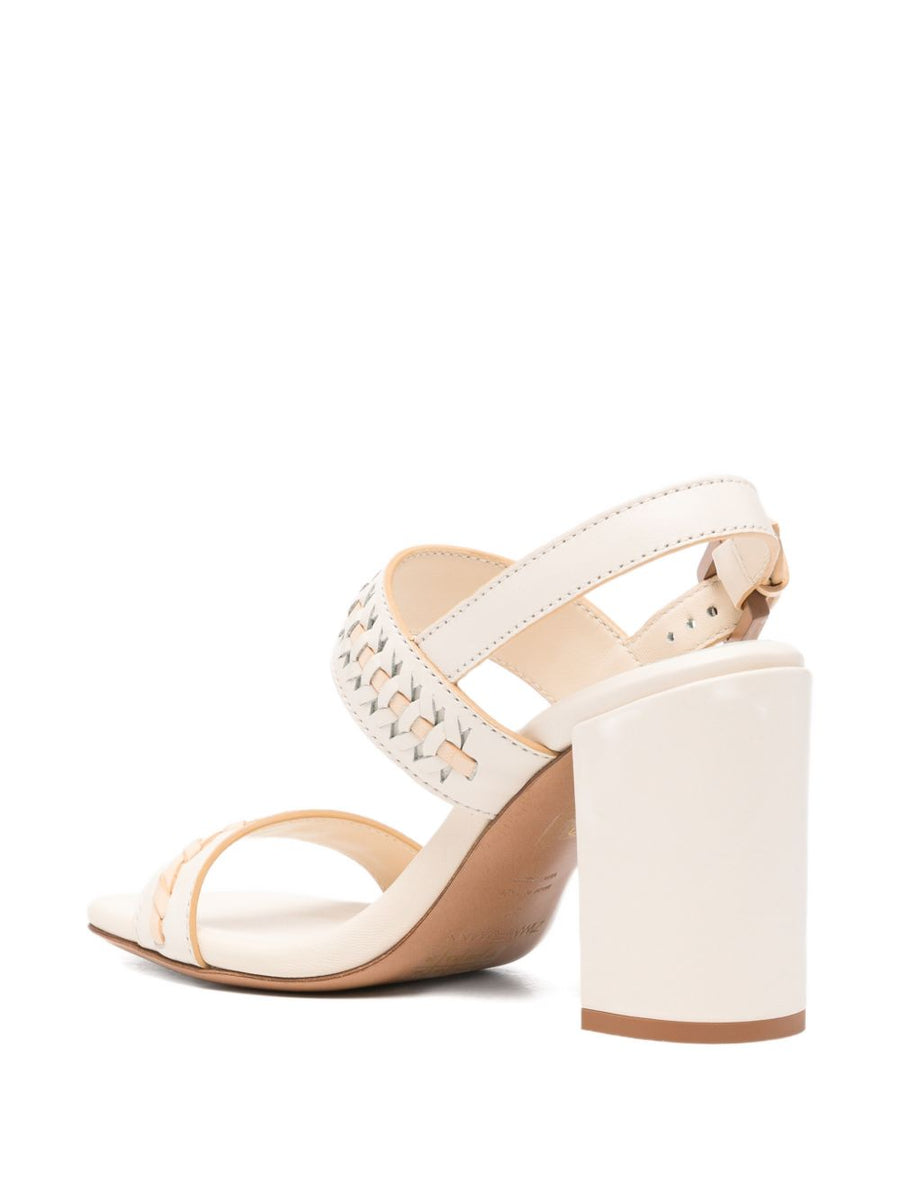 Zimmermann Alchemy Leather Heel Sandals Open Toe Slingback For Women With Woven Detail Luxury