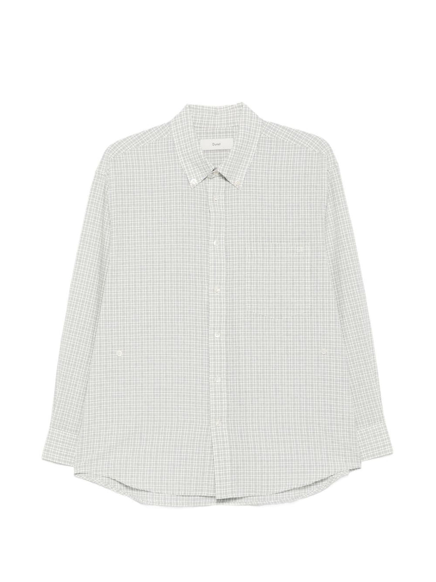Dunst Women Cotton Shirt Ivory White Check Button Front Smart Casual Luxe Spring Summer 2026