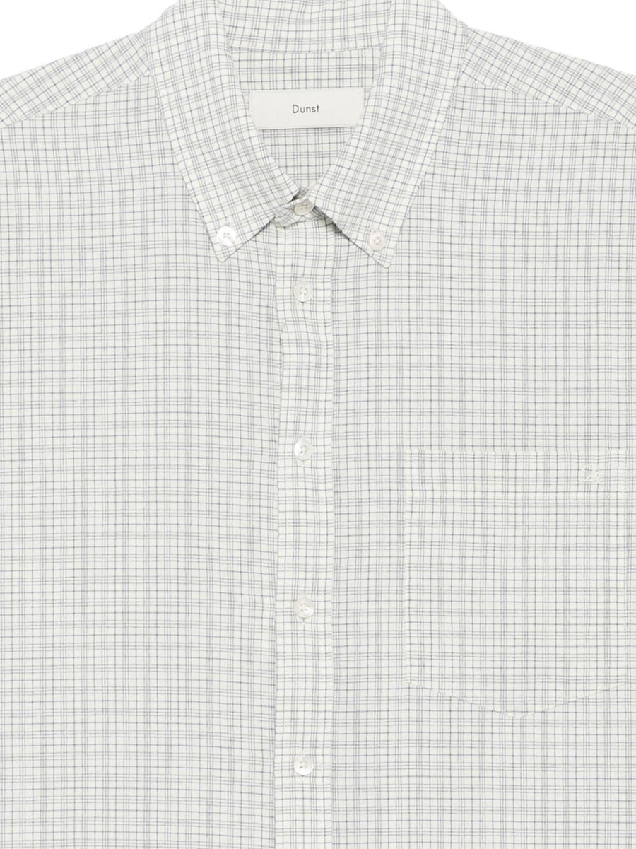 Dunst Women Cotton Shirt Ivory White Check Button Front Smart Casual Luxe Spring Summer 2026