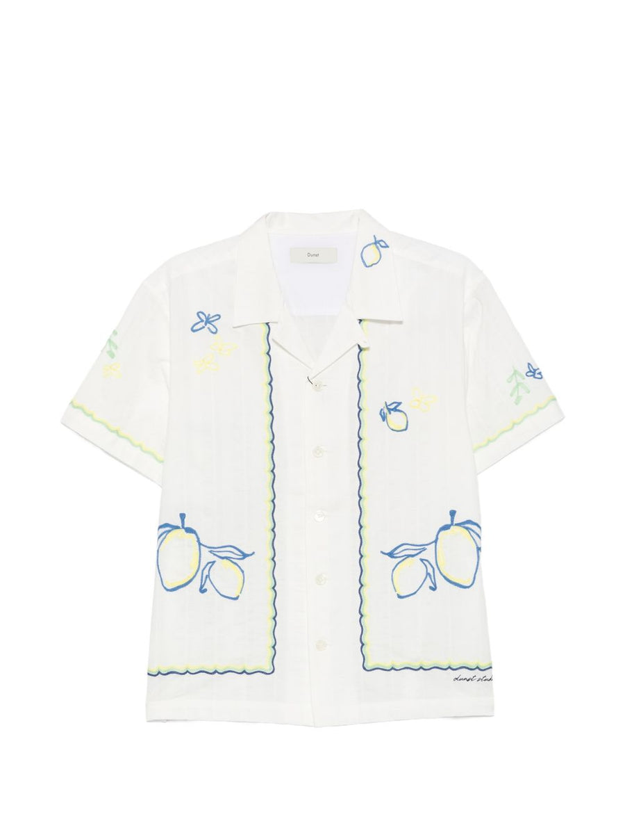 Dunst Womens Cotton Shirt White Short Sleeve Button Front Breathable Timeless Everyday Essential