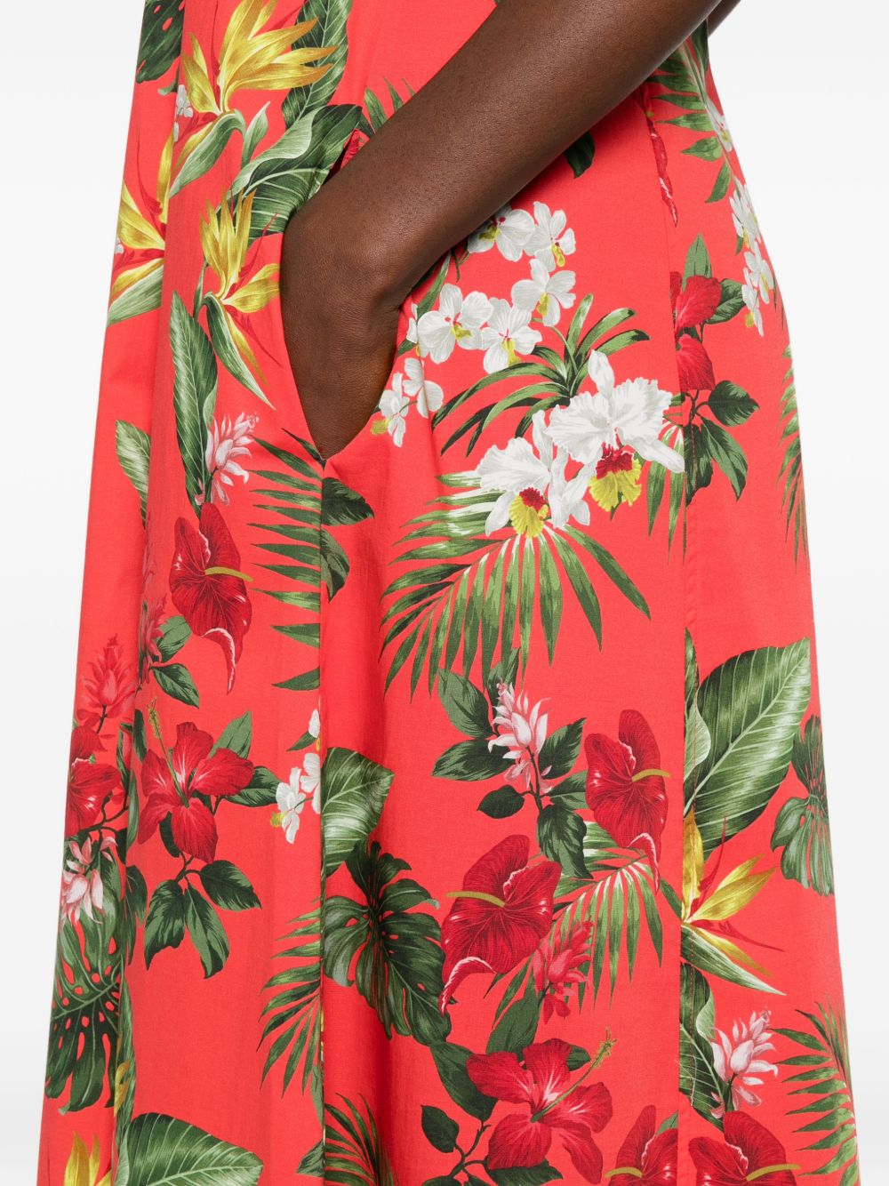 Archivio '67 A-line Printed cotton midi dress