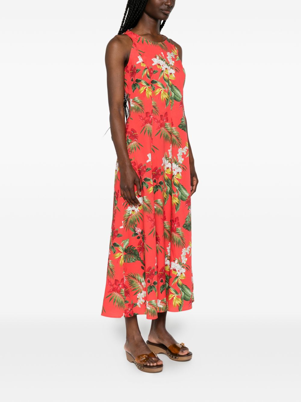 Archivio '67 A-line Printed cotton midi dress