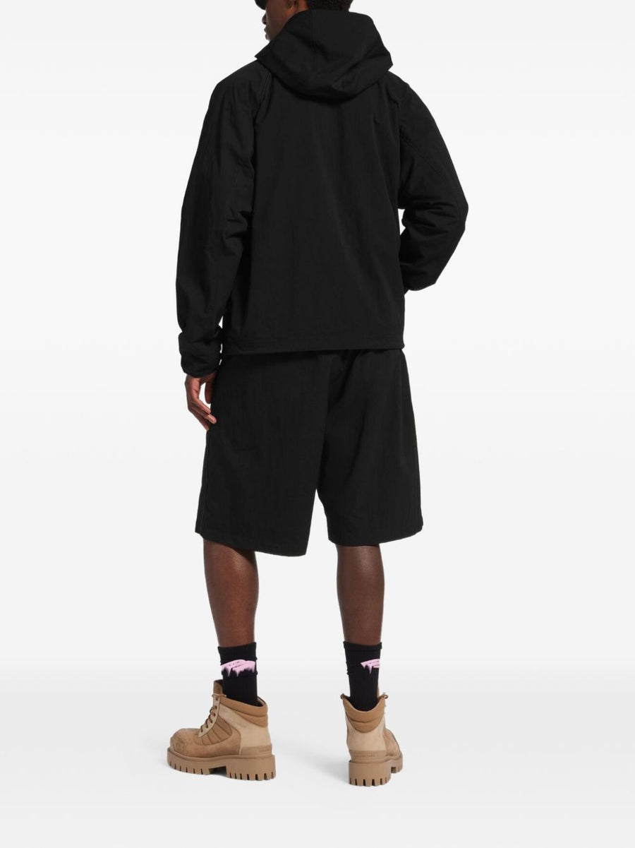 Balenciaga Logo Hooded Jacket For Men Minimalist Luxury Outerwear With Bold Logo Detail