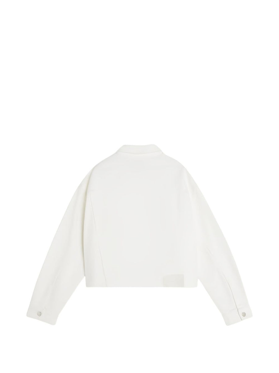 Maison Kitsuné Denim Trucker Jacket For Women Ivory Denim Versatile Wardrobe Staple