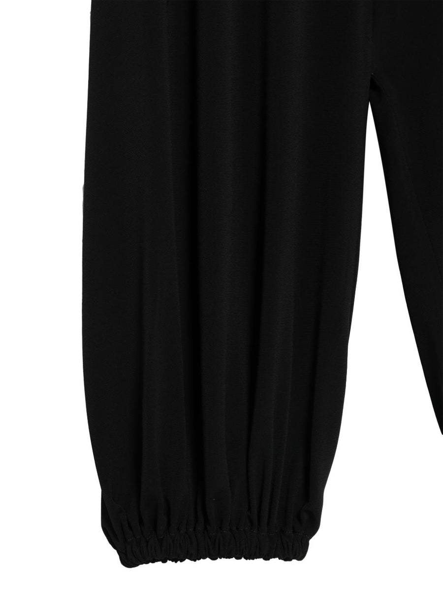 Emporio Armani Wide Leg Trousers For Women Pull On Jersey Comfort Luxurious Black Draped Silhouette Spring Summer 2026