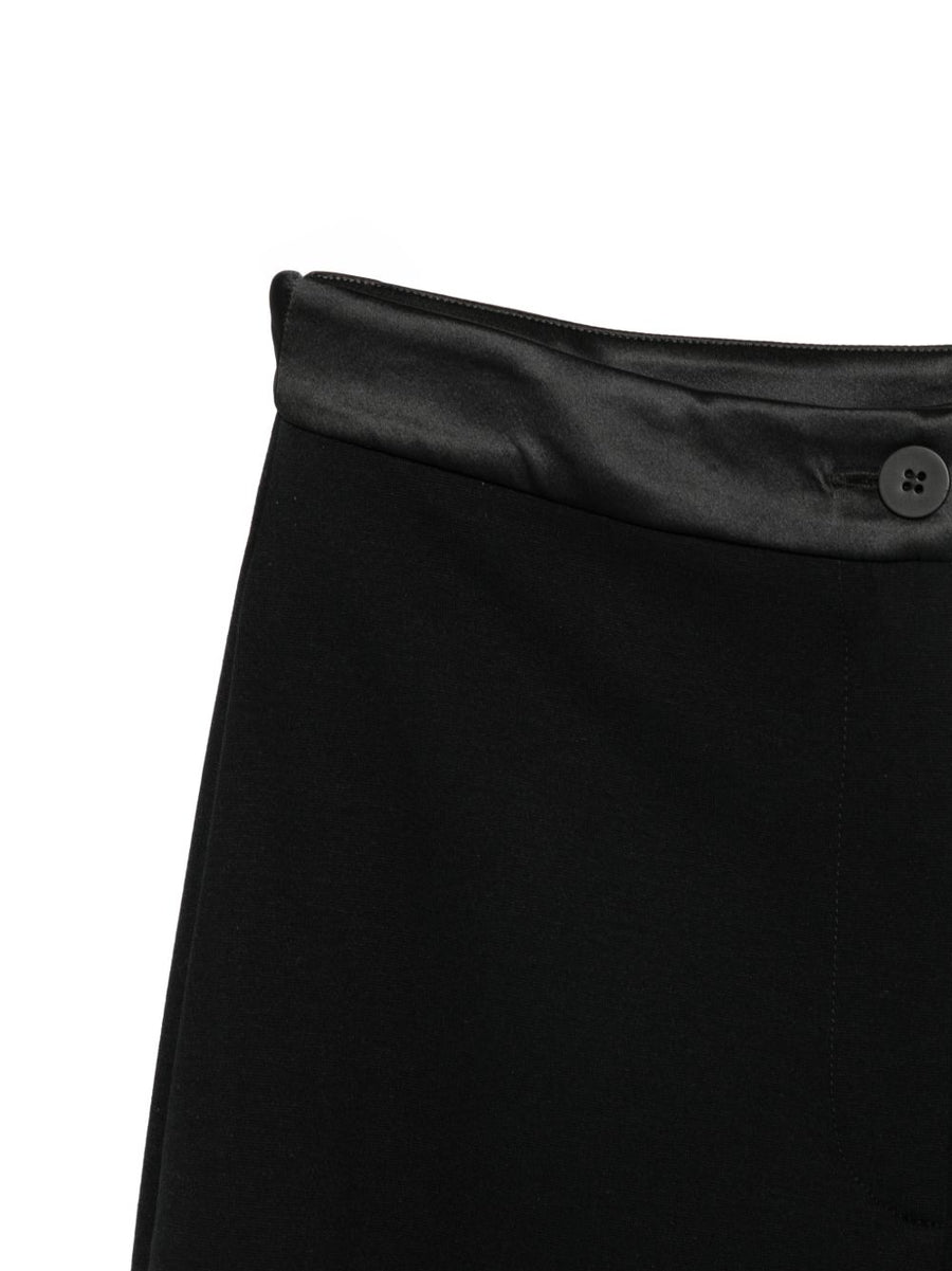 Emporio Armani Satin Finish Tapered Trousers With Luxe Satin Waistband For Modern Women Flattering Silhouette