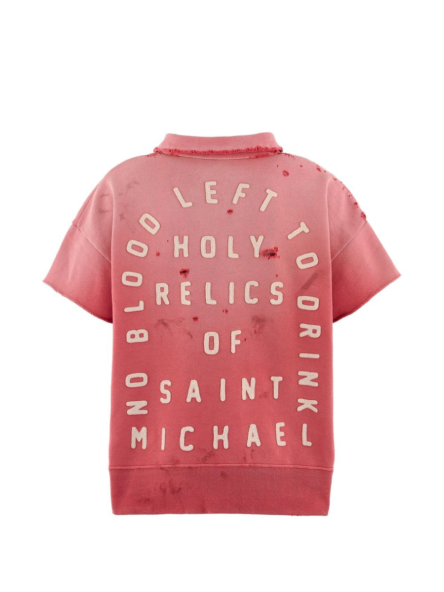 Saint Mxxxxxx Men Red Half Zip Sweatshirt Layering Essential