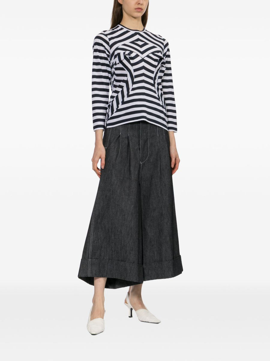 Junya Watanabe Wide Leg Trousers Charcoal Cotton Luxury For Modern Women Office Ready
