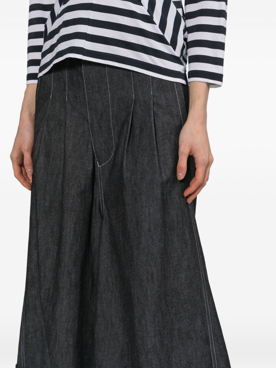 Junya Watanabe Wide Leg Trousers Charcoal Cotton Luxury For Modern Women Office Ready