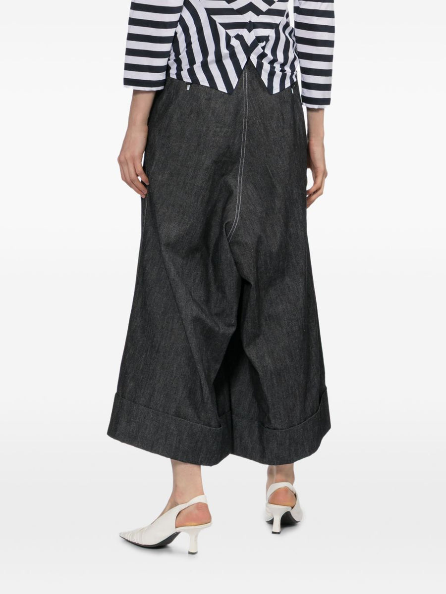 Junya Watanabe Wide Leg Trousers Charcoal Cotton Luxury For Modern Women Office Ready