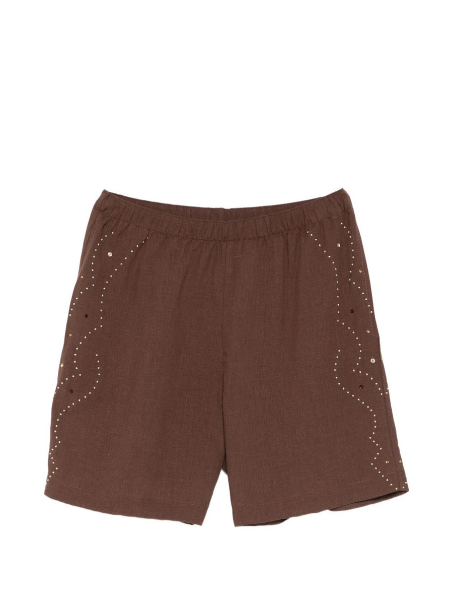 Venuja Beach Shorts 032C For Women Luxury Brown Color Detail Premium Comfort Fit Resortwear