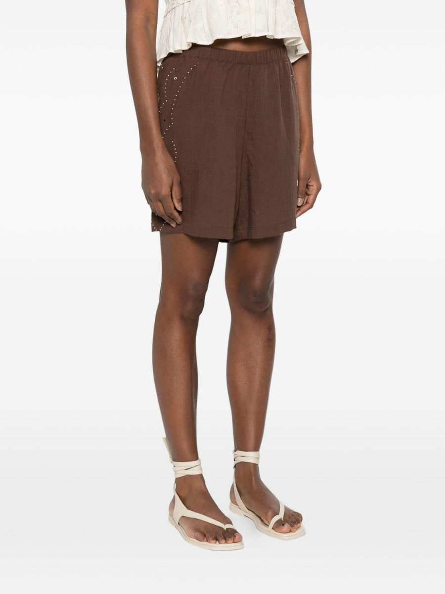 Venuja Beach Shorts 032C For Women Luxury Brown Color Detail Premium Comfort Fit Resortwear