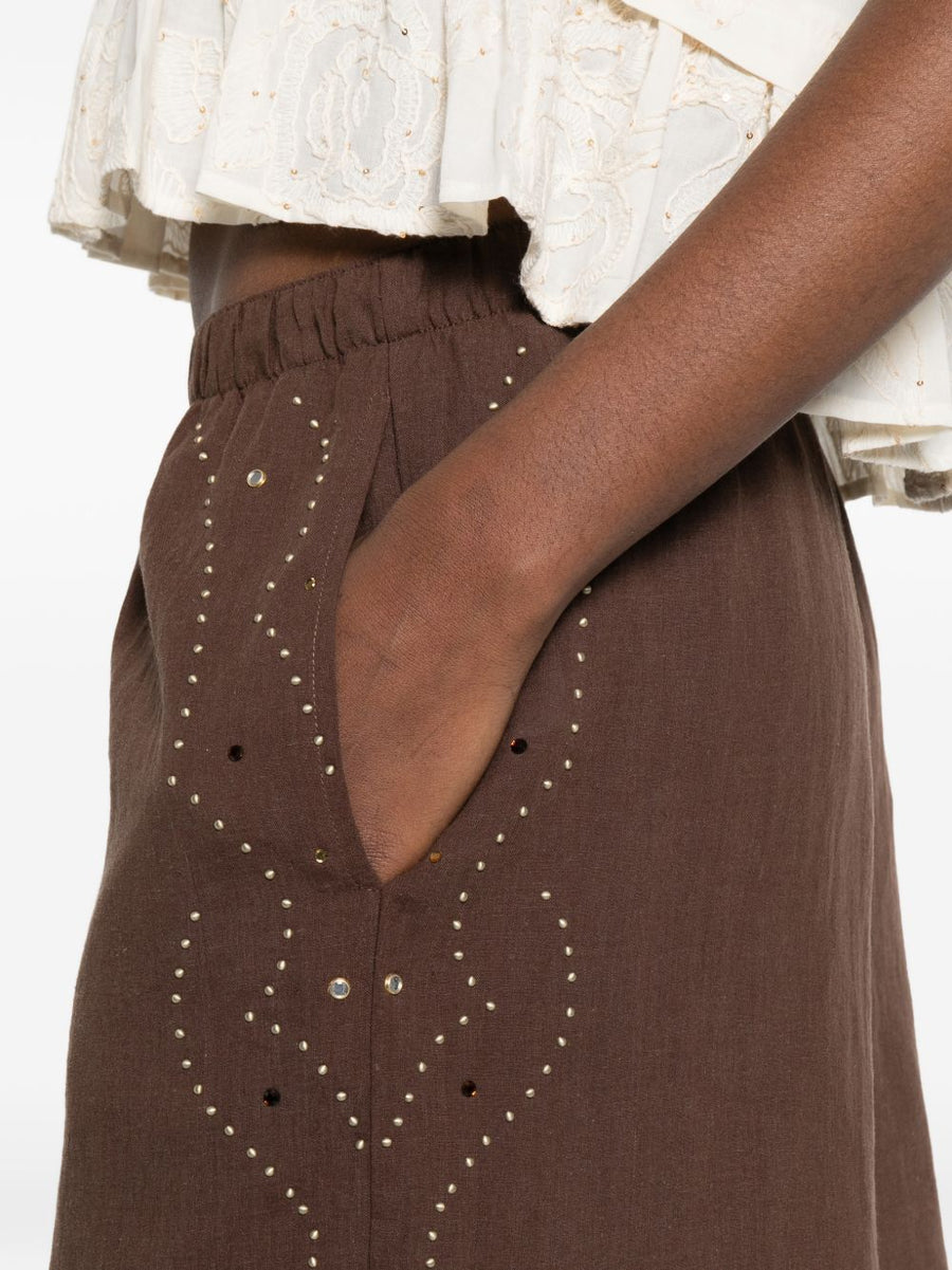 Venuja Beach Shorts 032C For Women Luxury Brown Color Detail Premium Comfort Fit Resortwear
