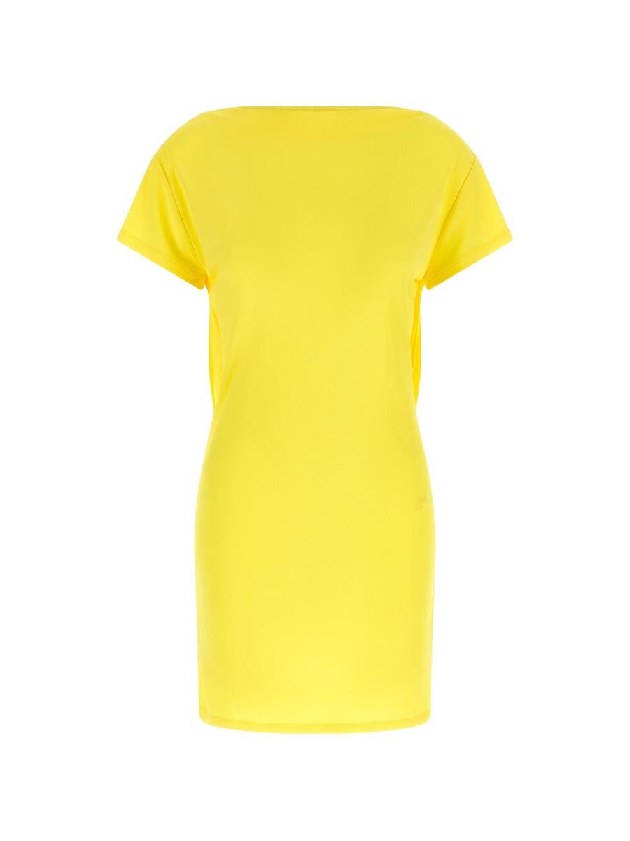 Jacquemus Resort La Robe Mistral Mini Dress Bold Sunny Yellow Modern Silhouette Vacation Ready For Women