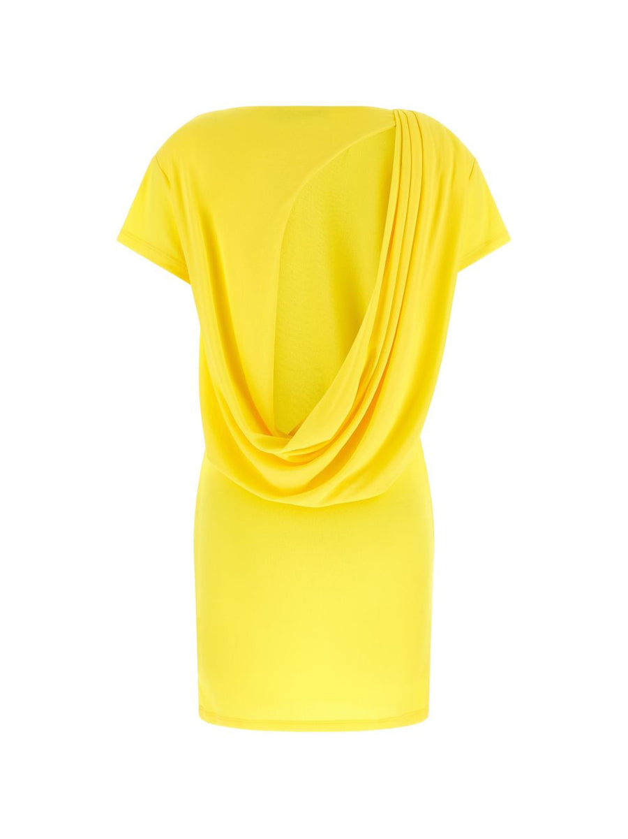 Jacquemus Resort La Robe Mistral Mini Dress Bold Sunny Yellow Modern Silhouette Vacation Ready For Women