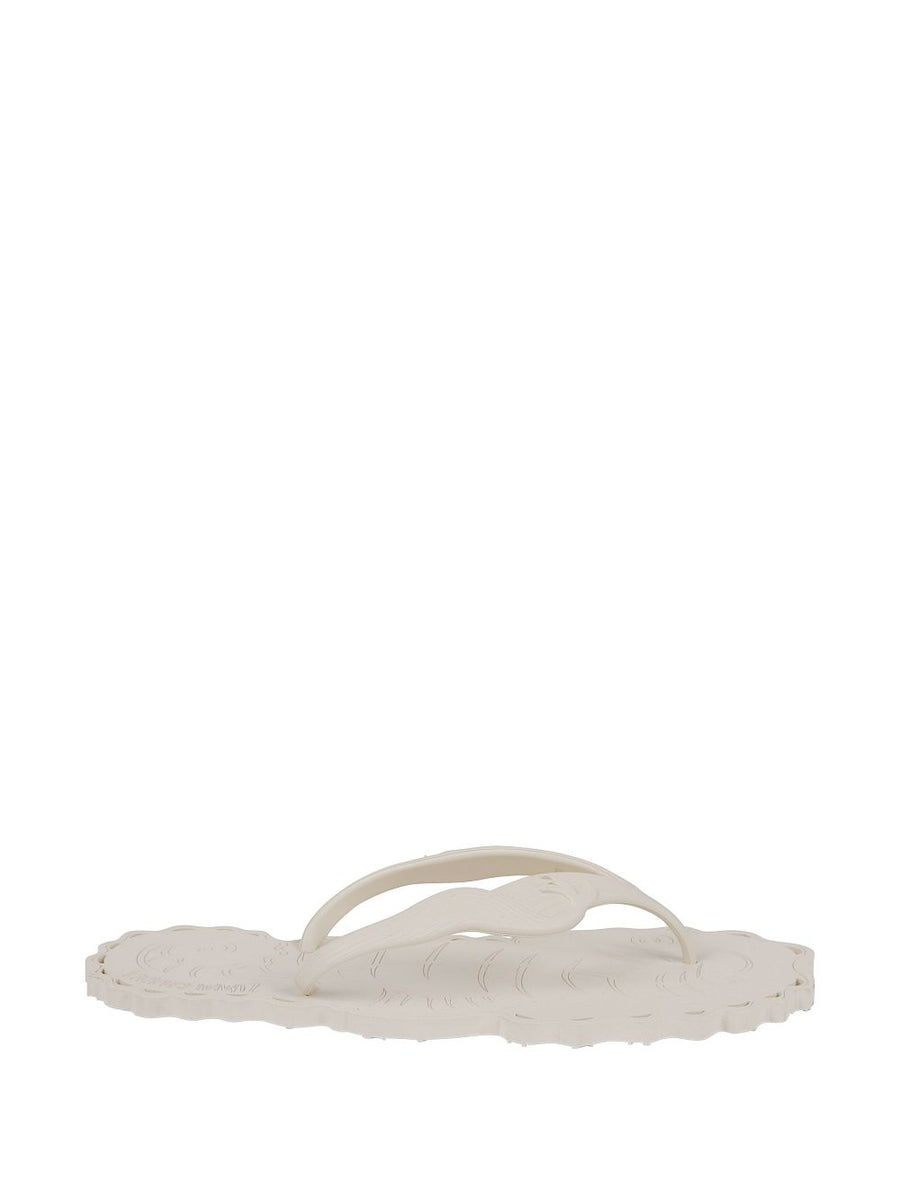 Zimmermann White TPU Sandals With Matte Finish Scalloped Embossed Thong