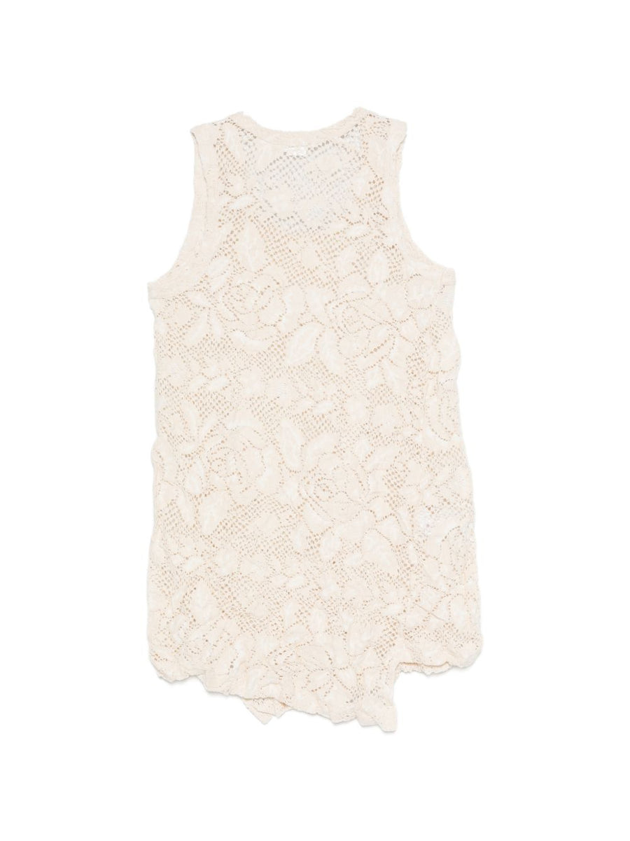 Comme Des Garcons Cotton Blend Tank Top For Women Semisheer Textured Layering Essential Luxury