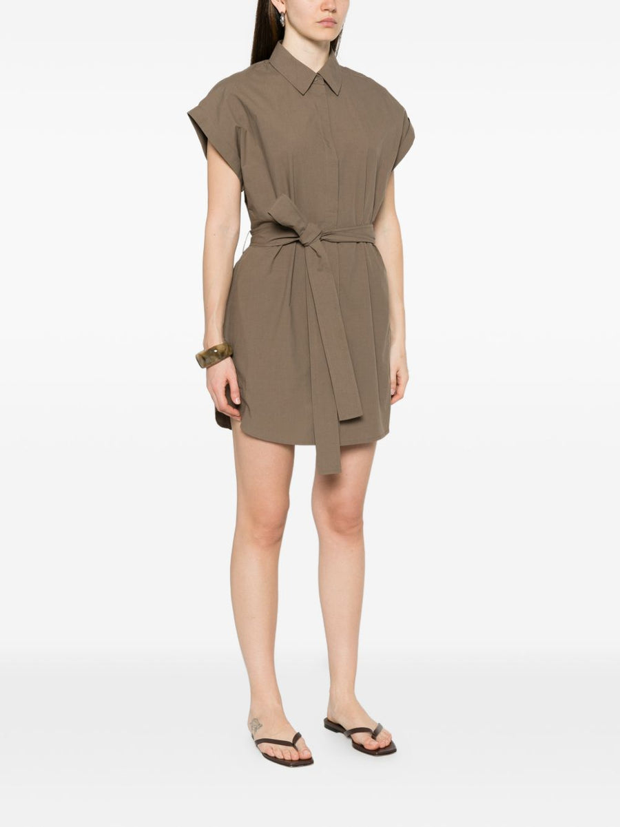 Matteau Cotton Mini Dress For Women Front Button Fastening Detachable Belt Spring Summer 2026