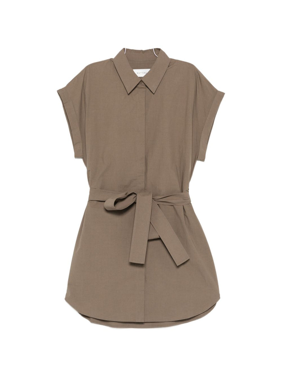 Matteau Cotton Mini Dress For Women Front Button Fastening Detachable Belt Spring Summer 2026