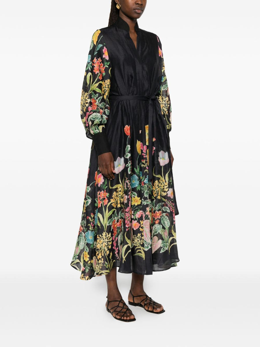 Lavi Printed Long Dress For Women Belted Waist Polished Silhouette Versatile Spring Summer 2026