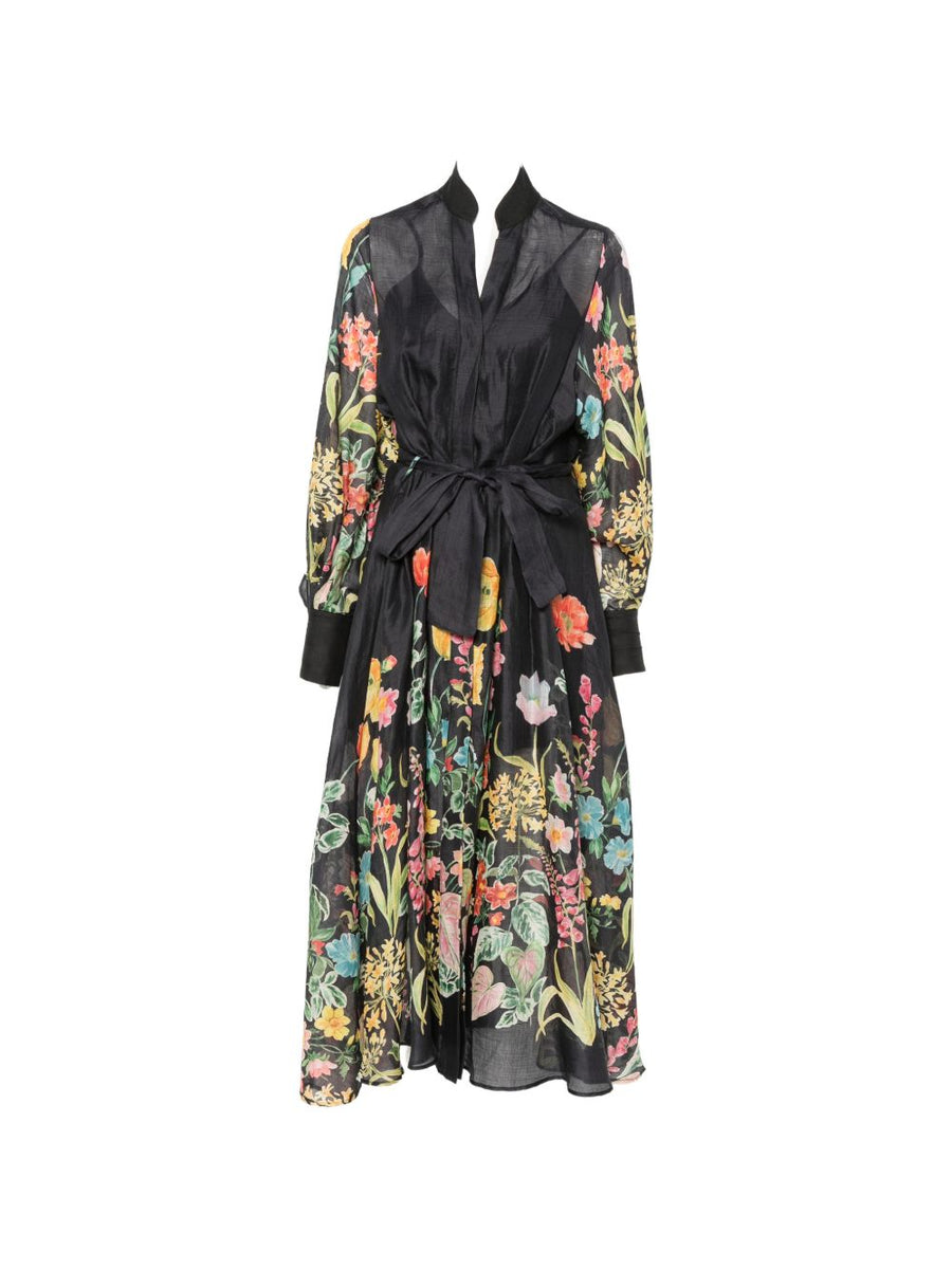 Lavi Printed Long Dress For Women Belted Waist Polished Silhouette Versatile Spring Summer 2026