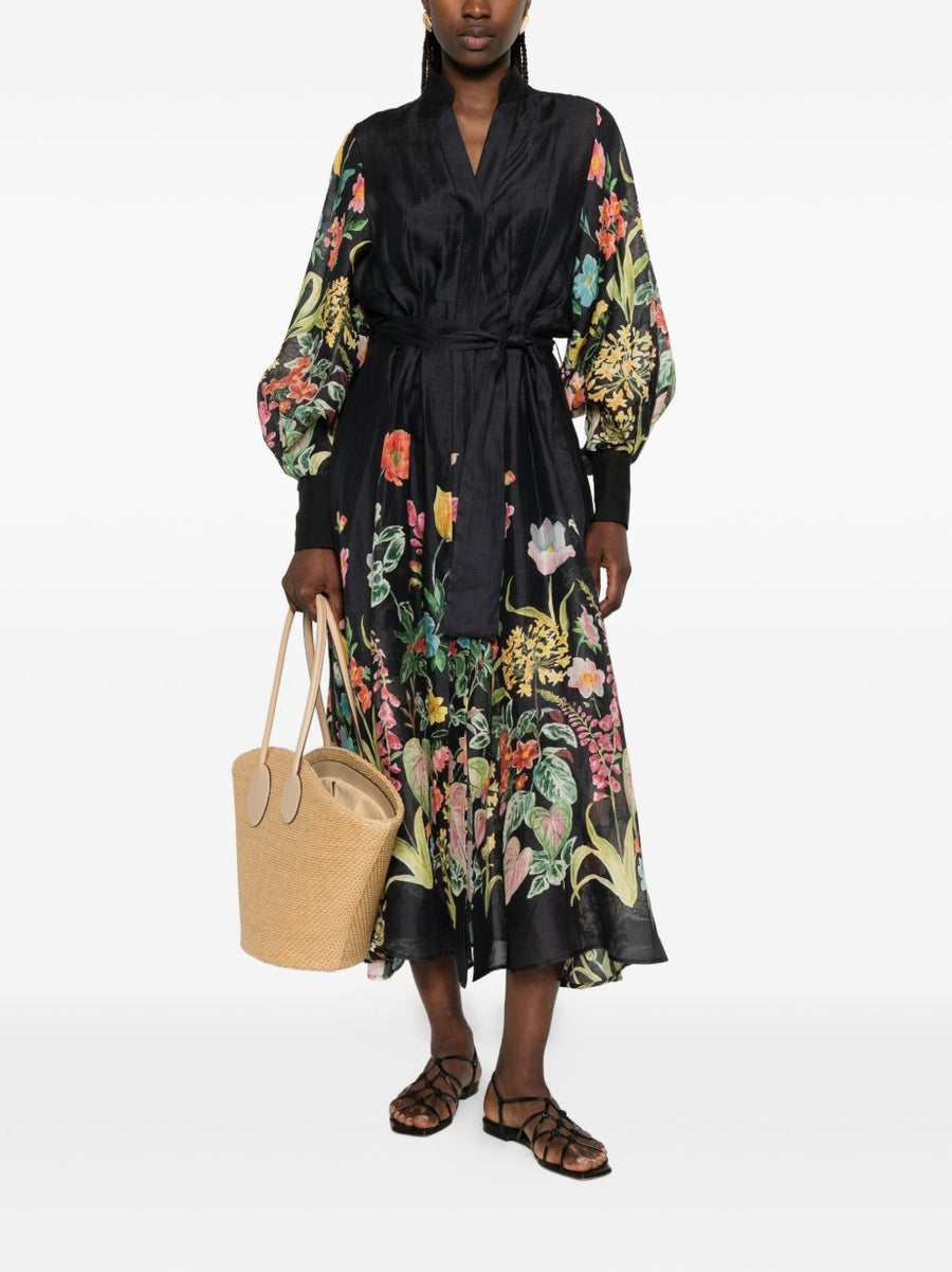 Lavi Printed Long Dress For Women Belted Waist Polished Silhouette Versatile Spring Summer 2026