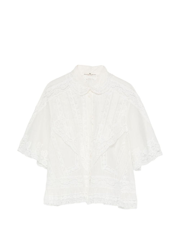 Ermanno Scervino Cotton Silk Embroidered Shirt
