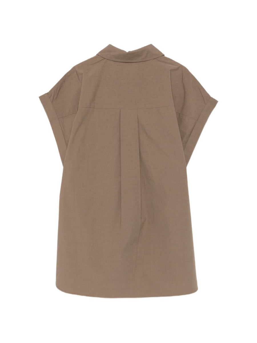 Matteau Cotton Shirt For Women Timeless Brown Everyday Essential With Concealed Buttons