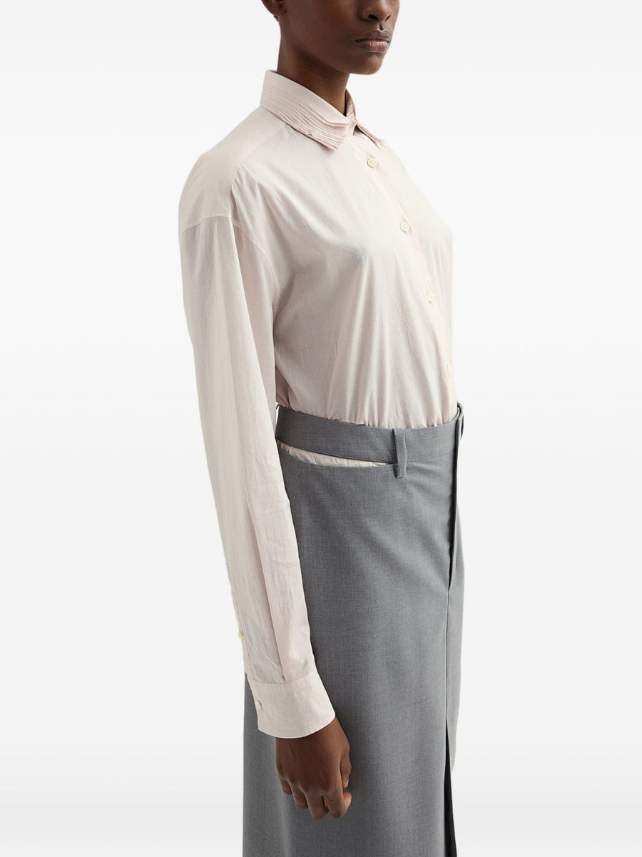 Jil Sander Beige Cotton Shirt With Long Sleeves And Classic Collar