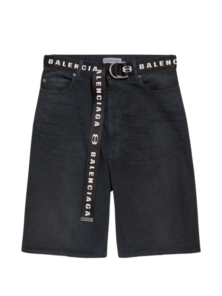 Balenciaga Denim Cotton Shorts For Men Navy Luxury Short Trousers Versatile Everyday Wear