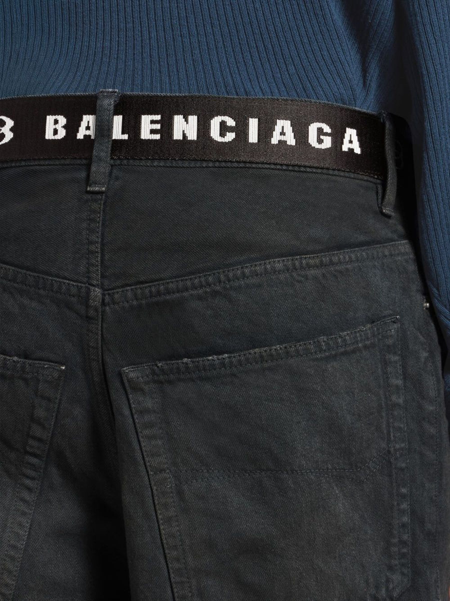 Balenciaga Denim Cotton Shorts For Men Navy Luxury Short Trousers Versatile Everyday Wear