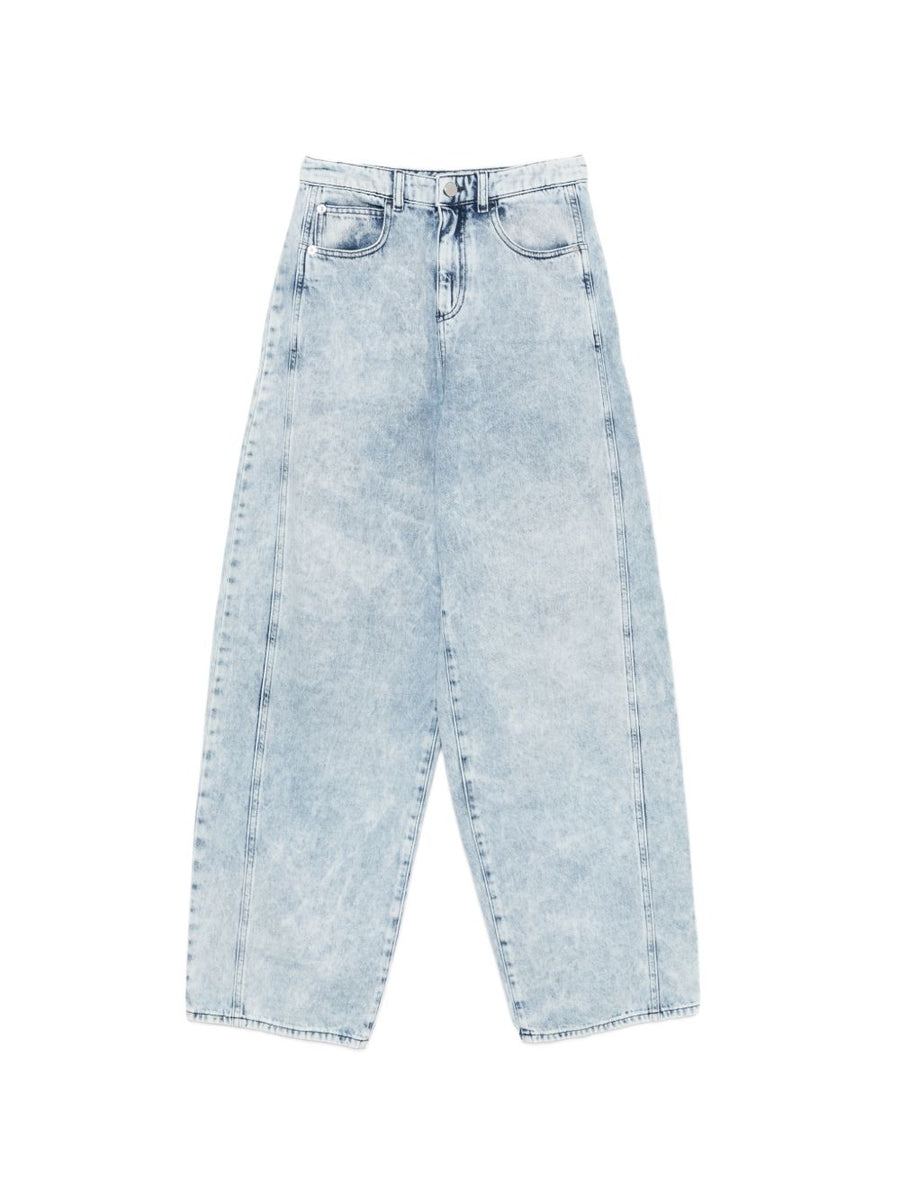 Emporio Armani Jeans For Women Premium 100 Percent Cotton Denim With Light Blue Acid Wash And Five Pocket Styling
