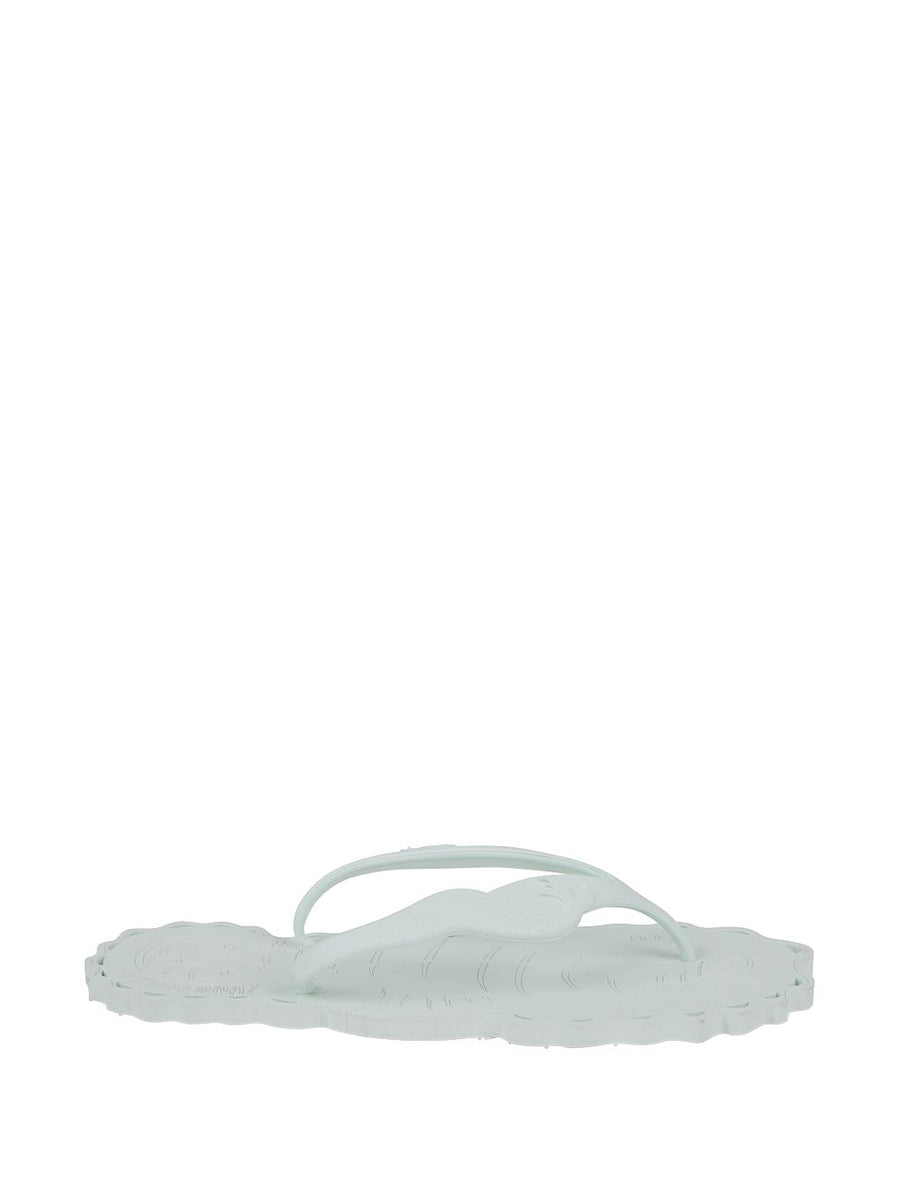 Zimmermann Seafoam Blue Embossed Scalloped Flat Thong Sandals