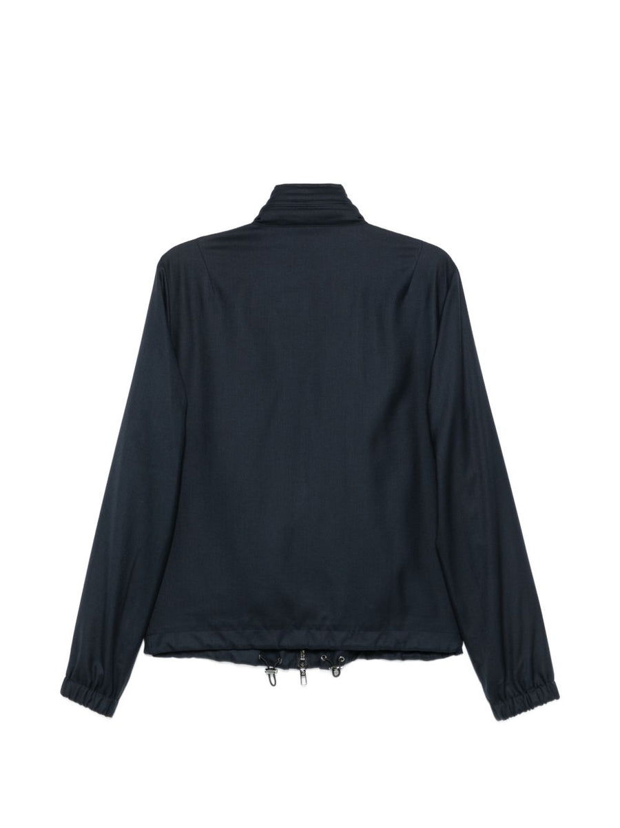 Giorgio Armani Cashmere Silk Blend Blouson Jacket For Men Navy Premium Luxury And Versatility