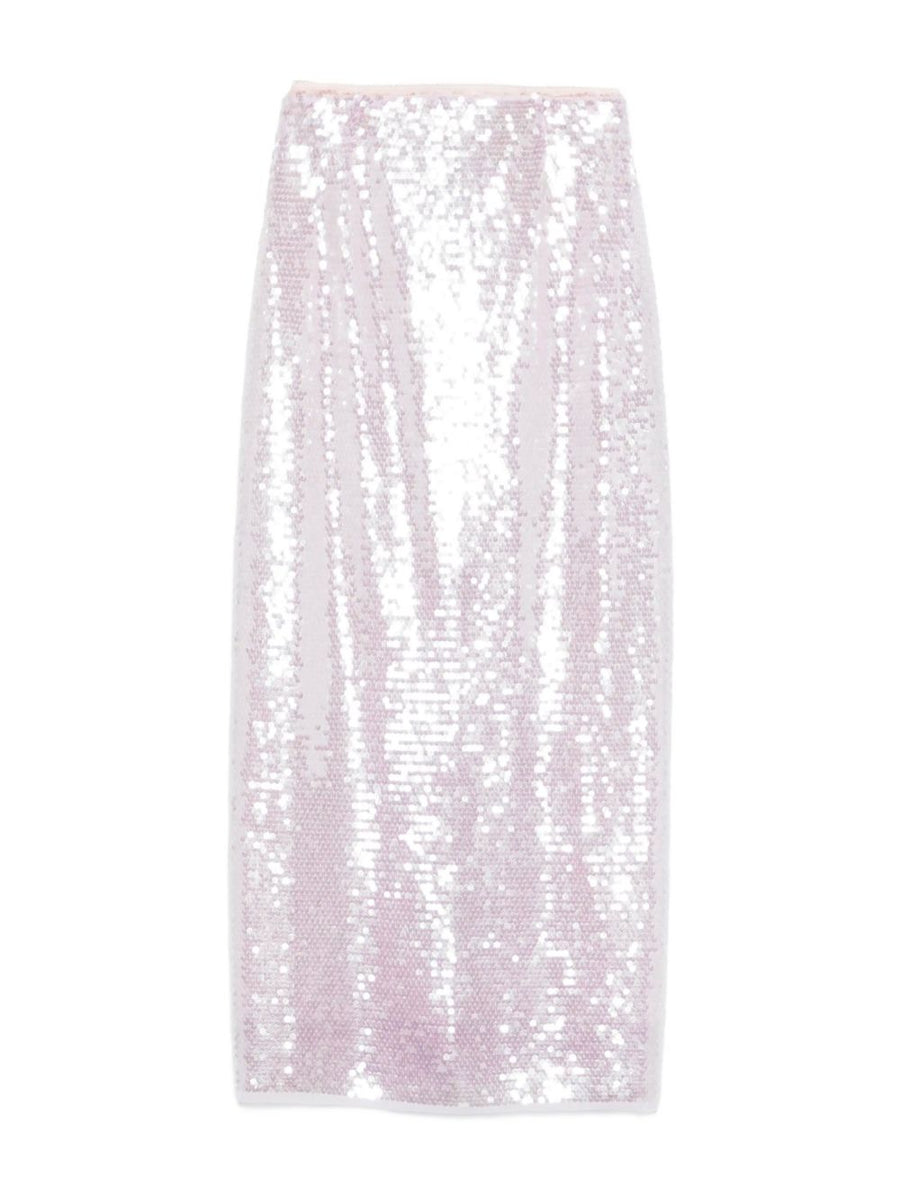 Forte Forte Sequined Long Skirt For Women Glamorous Light Pink Sparkle Statement Piece