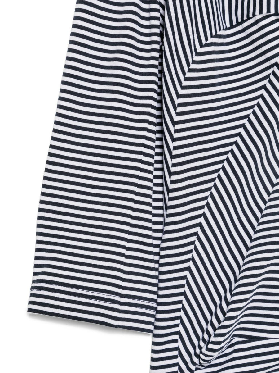 Striped Cotton T Shirt by Junya Watanabe Navy Detail Luxury Panelled Modern Silhouette for Women